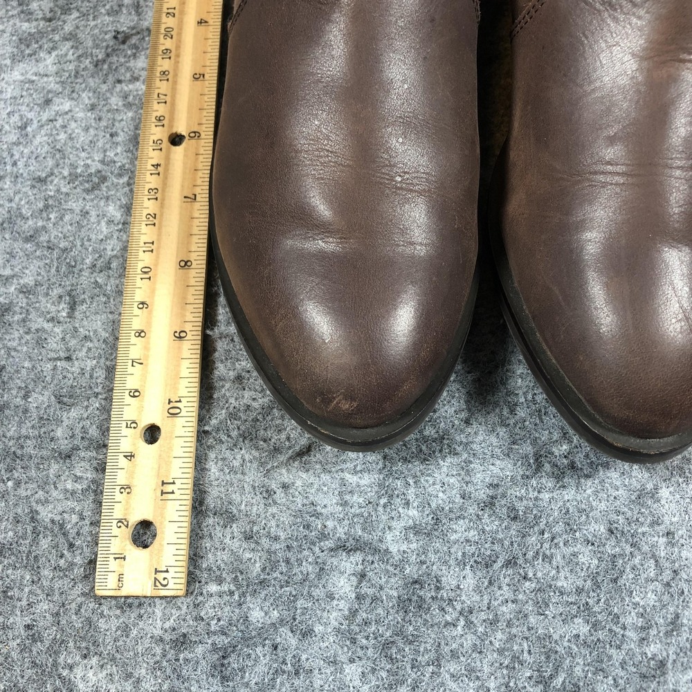 Crown‎ Vintage Cathy Ankle Booties Womens 8.5M Brown Leather Zip Block Heel - Picture 10 of 16